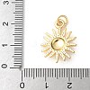 Brass Sun Face Pendants ZIRC-I071-14G-3