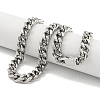 Non-Tarnish 201 Stainless Steel Cuban Link Chain Necklaces for Women and Men NJEW-F322-04P-03-2