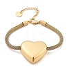 304 Stainless Steel Heart Links Bracelets BJEW-C089-12G-5