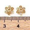 Brass Micro Pave Clear Cubic Zirconia Bead Caps KK-Z089-03G-2