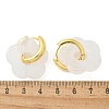 Brass Resin Flower Hoop Earrings for Women LS-EJEW-U038-01G-07-5