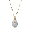 Natural Quartz with Brass Pendant Necklaces NJEW-JN04679-03-1