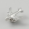 Airplane Alloy Lapel Pin Backs for Backpack Clothes JEWB-WH0044-02A-P-3