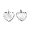 Brass Pave Shell Pendants KK-K365-08B-P-1