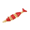 Brass Enamel Pendants KK-P339-24G-04-2
