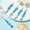 Synthetic Turquoise Chip Pendant Decorations HJEW-JM01321-3