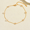 Bohemian Brass & Glass Seed Round Beaded Link Chain Anklets for Summer Vacation BD6546-1-1