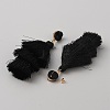 Polyester Tassel Dangle Stud Earrings EJEW-WH0004-74-2