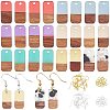 DIY Walnut Wooden Dangle Earring Making Kits DIY-OC0006-73-1