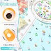 70Pcs 7 Colors Luminous & Printed Opaque Acrylic Beads LACR-FS0001-01-4