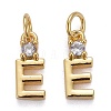 Brass Micro Pave Clear Cubic Zirconia Pendants ZIRC-Z011-35E-1