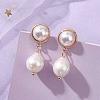 Brass Dangle Stud Earrings EJEW-JE06886-1