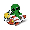 Alien on Rocket Enamel Pins JEWB-D310-01EB-03-1