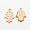 Light Gold Plated Alloy Enamel Hamsa Hand/Hand of Fatima/Hand of Miriam Pendants for Buddha Jewelry LS-ENAM-J542-03KCG-1