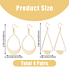 FIBLOOM 4 Pairs 4 Style Alloy Dangle Earrings for Women EJEW-FI0002-82-2