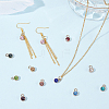 24Pcs 12 Colors Ion Plating(IP) Rose Gold Plated 304 Stainless Steel Rhinestone Pendants STAS-UN0050-52-2