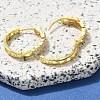 Brass Clear Cubic Zirconia Hoop Earrings EJEW-M047-21G-3