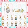 10Pcs Glass Pendants PALLOY-YW00130-01-4