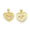 Rack Plating Brass Micro Pave Clear Cubic Zirconia Charms KK-C011-06G-1