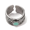 Synthetic Turquoise Cuff Rings RJEW-B107-10AS-3