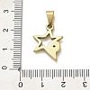 304 Stainless Steel Pendants STAS-Q343-01G-02-3