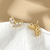 Brass Micro Pave Clear Cubic Zirconia Stud Earrings EJEW-R016-26G-06-3