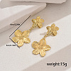 Elegant Stainless Steel Texture Flower Dangle Stud Earrings BG1437-1-1