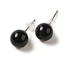 Natural Obsidian Stud Earrings X-G-B075-02P-01-1