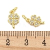 Rack Plating Brass Micro Pave Clear Cubic Zirconia Charms KK-Q814-08G-3
