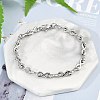 304 Stainless Steel Infinity Link Chain Bracelets for Women Men BJEW-F488-53A-P-1