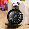 Openable Flat Round Alloy Pendant Pocket Watches WACH-D046-2