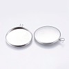 Tarnish Resistant 304 Stainless Steel Pendant Cabochon Settings STAS-I097-059-25M-2