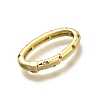 Brass Micro Pave Cubic Zirconia Spring Gate Rings KK-Z093-04G-2