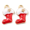 Christmas Theme Alloy Enamel Pendants ENAM-E010-03KCG-2