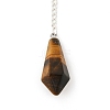 Natural Tiger Eye Cone Pointed Dowsing Pendulums G-A249-02S-09-2