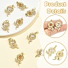 2Pcs 2 Colors Brass Micro Pave Cubic Zirconia with Resin Pendants KK-YW0004-47-2