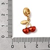 304 Stainless Steel Red Enamel Fruit European Dangle Charms STAS-D153-26G-3