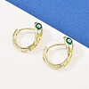 Brass Micro Pave Cubic Zirconia Hoop Earrings EJEW-B146-02G-2