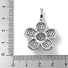 Rack Plating Brass Micro Pave Clear Cubic Zirconia Pendants KK-G515-63P-02-3