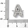 Brass Micro Pave Cubic Zirconia Letter Links KK-I717-04A-P-3