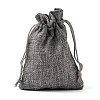 Polyester Imitation Burlap Packing Pouches Drawstring Bags X-ABAG-R005-9x12-04-3