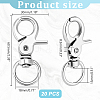 AHADERMAKER 20Pcs Zinc Alloy Swivel Lobster Claw Clasps FIND-GA0003-53A-2