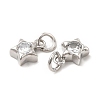 Brass Cubic Zirconia Charms KK-E068-VB227-3