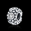 925 Sterling Silver European Beads with Clear Cubic Zirconia STER-BB71393-A-3
