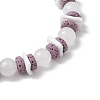 Round Natural White Jade Beads Stretch Bracelets BJEW-JB11818-02-4