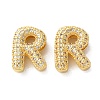 Rack Plating Brass Micro Pave Cubic Zirconia Slide Charms LS-KK-C084-34G-R-1
