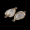 Natural Quartz Crystal Faceted Teardrop Connector Charms G-B081-03G-16-1
