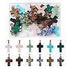 24Pcs 12 Styles Natural & Synthetic Mixed Gemstone Pendants G-TA0001-38-1