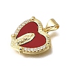 Religion Brass & Clear Cubic Zirconia & Acrylic Pendants KK-G602-05A-04-2