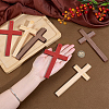 6Pcs 3 Colors Wood Cabochons WOOD-PH0003-51B-3